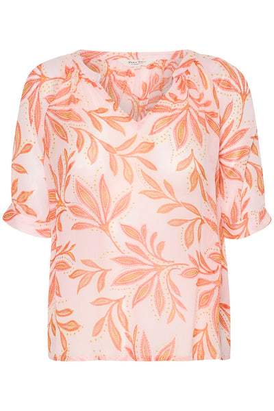 715214 part two  blouse imprimé orange et rose