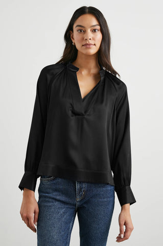 207524 Rails Blouse satinée noir