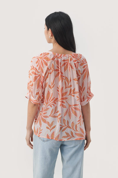 715214 part two  blouse imprimé orange et rose