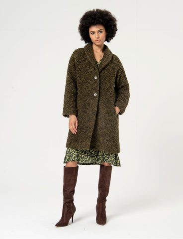 222824 SURKANA manteau bouclé vert