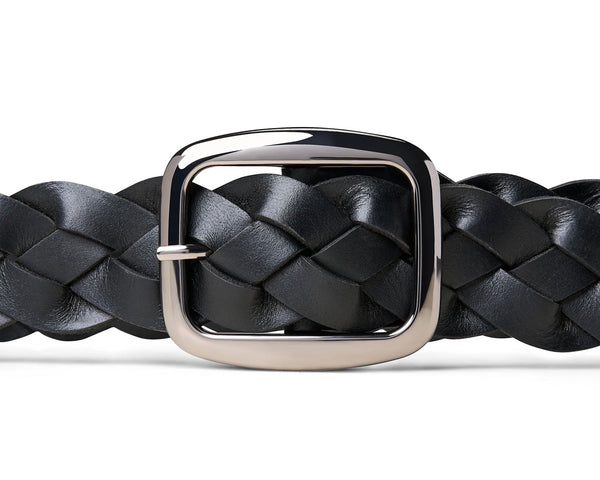 265415 ECO7 ceinture tressée cuir noire