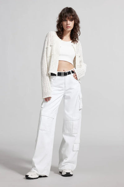 201224 Miss Sixty jean cargo blanc