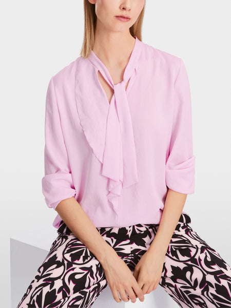 226924 Marccain blouse vaporeuse à volant rose